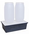 Vasca di contenimento in polietilene senza griglia per due fusti 200 litri