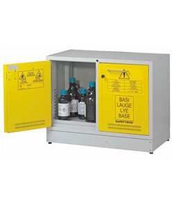 Armadietto di sicurezza certificato per prodotti chimici, acidi e basi con due scomparti - dimensioni 900x500x h700 mm
