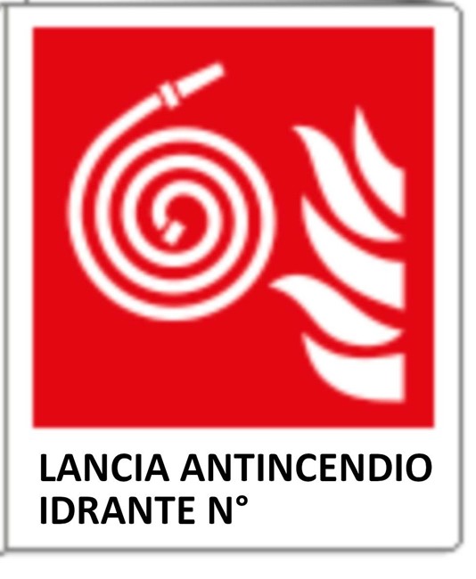 Cartello con scritta 'Lancia antincendio idrante N'
