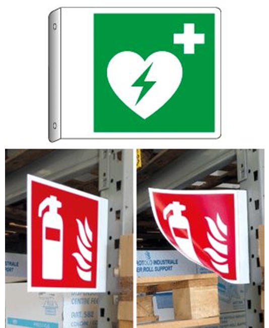 Cartello bifacciale flessibile 'defibrillatore'
