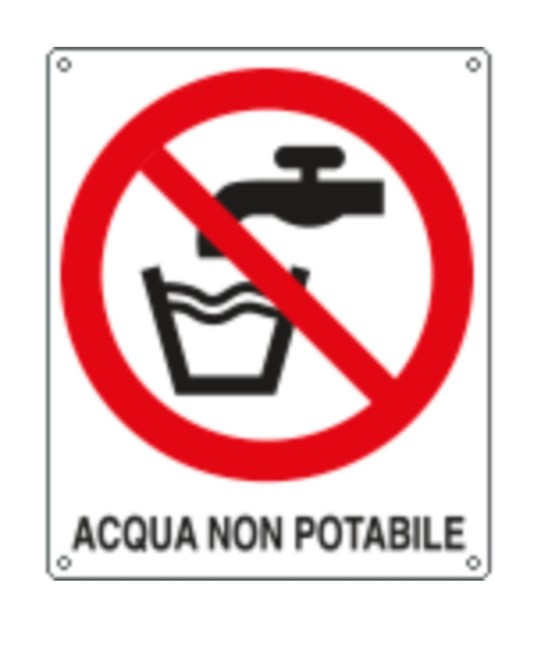 Cartello di divieto 'acqua non potabile'