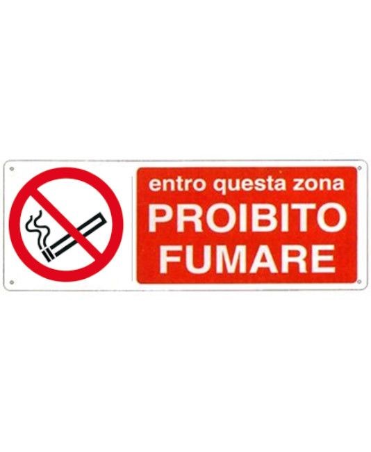 Cartello 'entro questa zona proibito fumare'