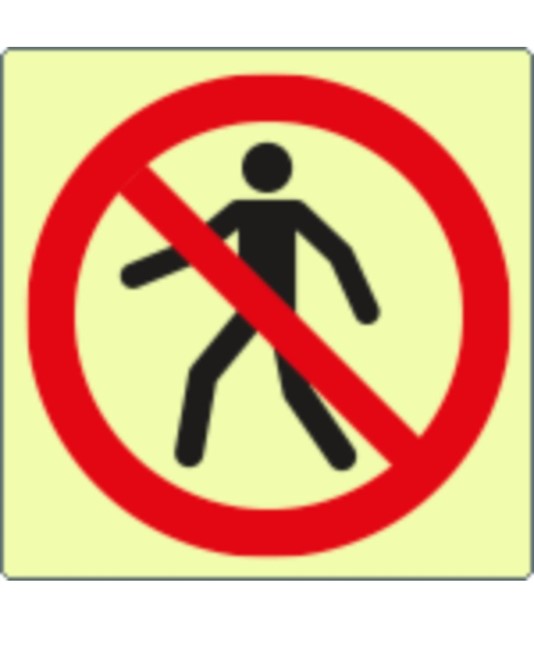 Cartello di divieto fotoluminescente simbolo divieto di transito