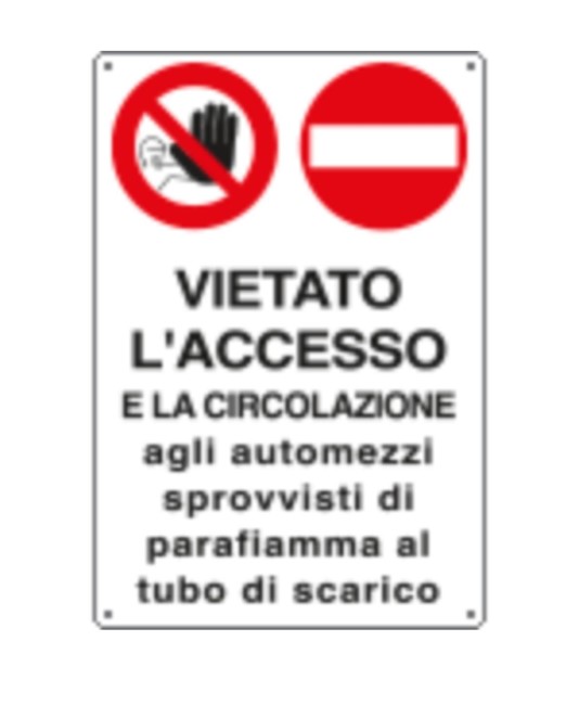 Cartelli di divieto 'vietato l'accesso e la circolazione agli automezzi...'