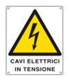 Cartello di pericolo 'cavi elettrici in tensione'