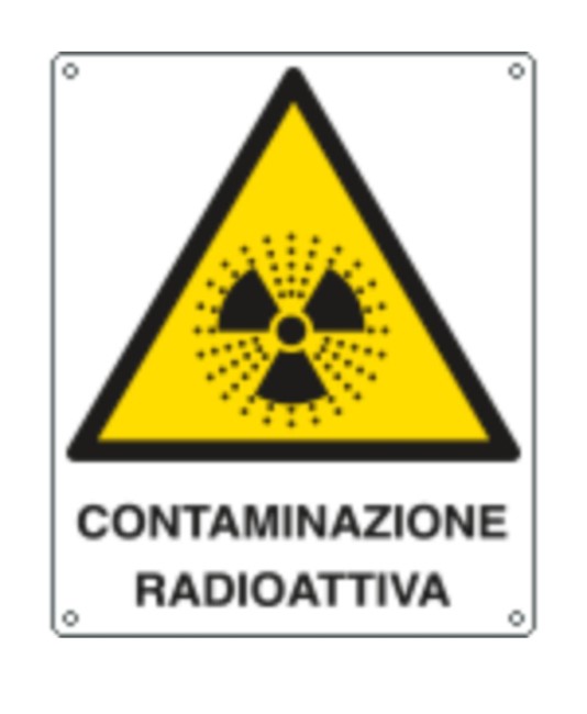 Cartello di pericolo 'contaminazione radioattiva'