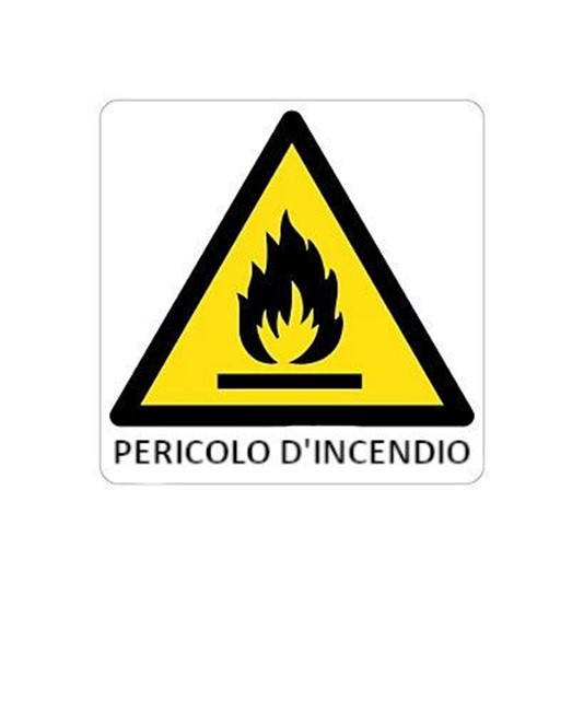 Cartello di pericolo 'pericolo d'incendio'