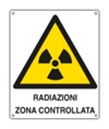 Cartello di pericolo 'radiazioni zona sorvegliata'