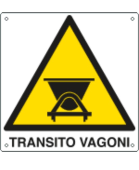 Cartello di pericolo 'transito vagoni'