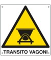 Cartello di pericolo 'transito vagoni'