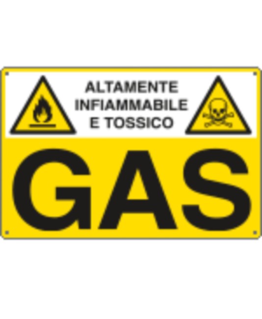 Cartello 'gas altamente infiammabile e tossico'