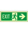 Cartello fotoluminescente 'uscita di emergenza a destra EXIT'