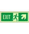 Cartello fotoluminescente 'uscita di emergenza in alto a destra EXIT'