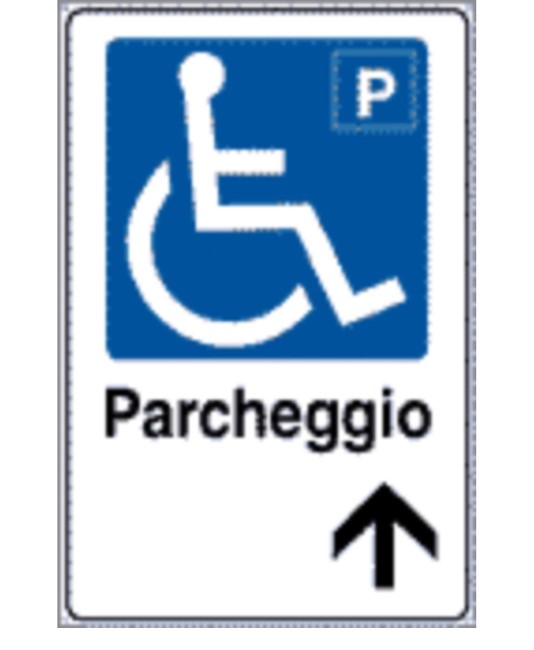 Cartello indicazione 'Parcheggio disabili'