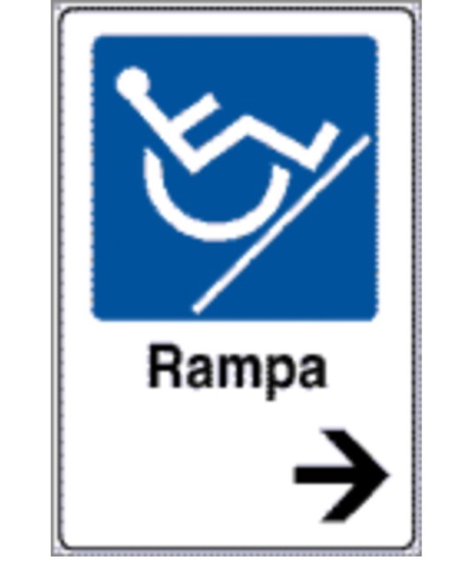 Cartello indicazione 'Rampa disabili'