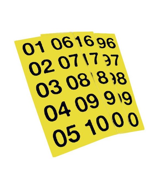 fogli di adesivi con numeri consecutivi da 01 a 99