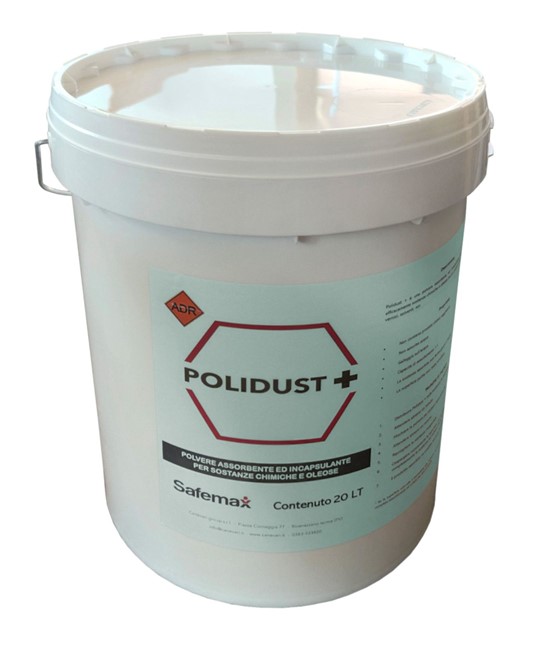 Polvere assorbente per sostanze chimiche e oleose Safemax Polidust+