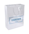 Shopper con soffietto in carta laminata 157 g/m2 con rinforzo alla base Handle