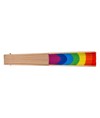 Ventaglio arcobaleno in poliestere con manico in legno