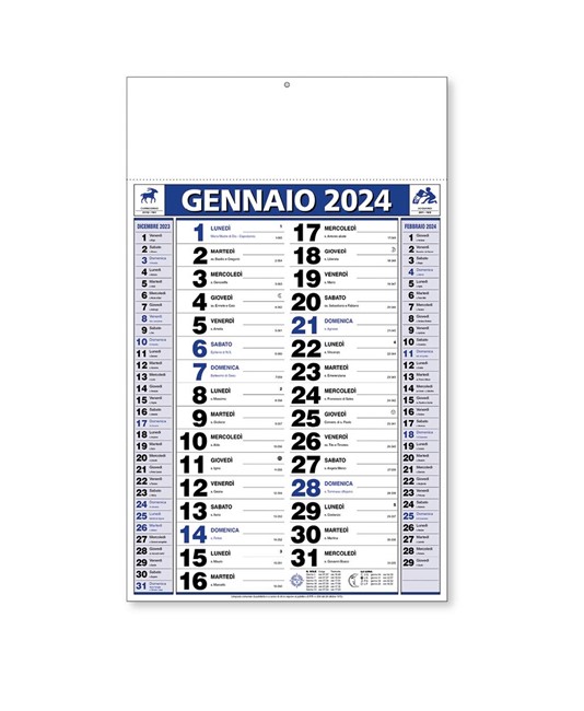 Calendario 2024 da muro mensile, 12 fogli, su cartapatinata,termosaldato Testi in italiano