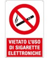 Cartello vietato  l'uso di sigarette elettroniche